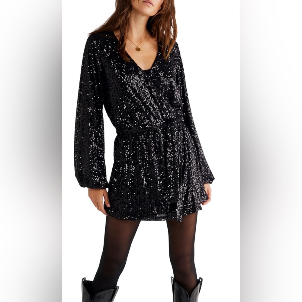 Free People Christa Romper in Black (only worn once)